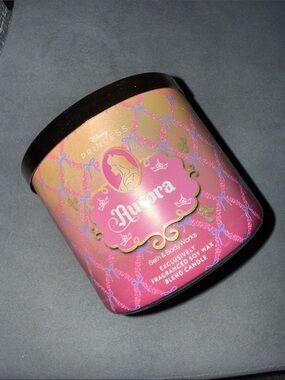 Disney Princess Aurora Bath & Body Works Candle NEW 3 Wick Pink/Gold Candle